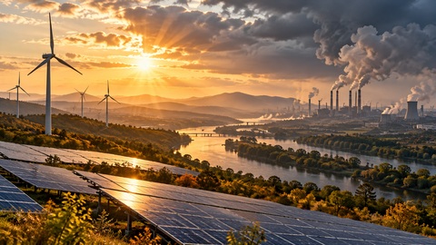 Symbolic AI-assisted editorial illustration for UN climate report says global emissions cuts remain far short of a path back to 1.5°C; not a documentary photograph.